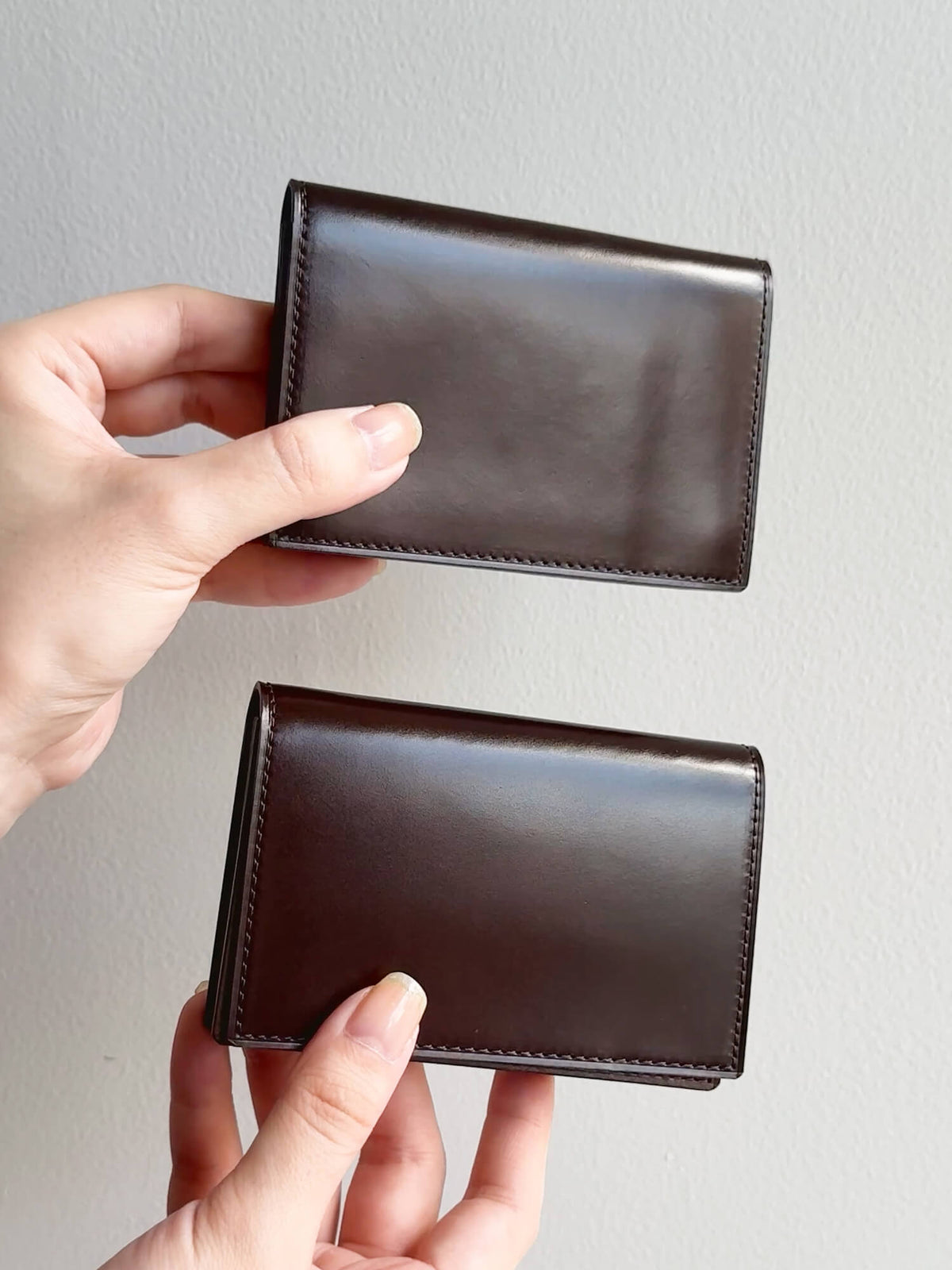 Cordovan Cordovan Compact Bifold Wallet in Tan Made in Japan