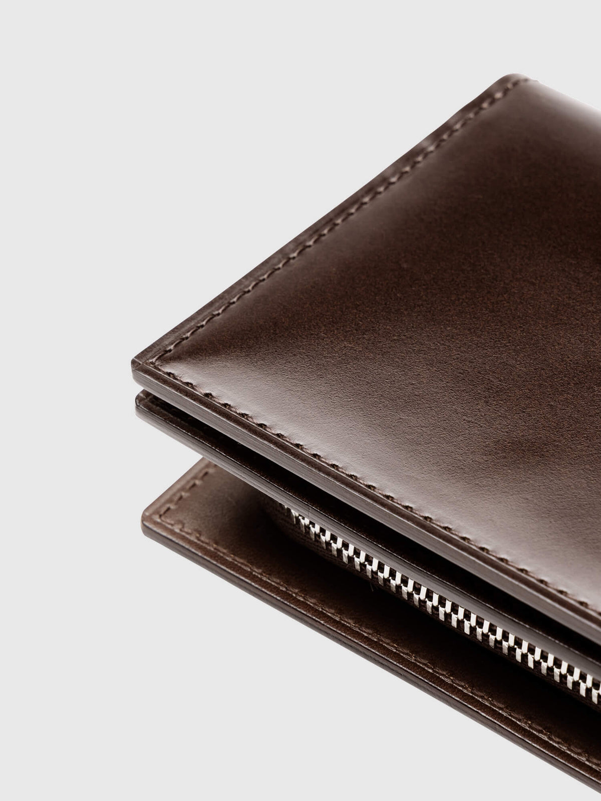 Cordovan Cordovan Compact Bifold Wallet in Cognac Made in Japan