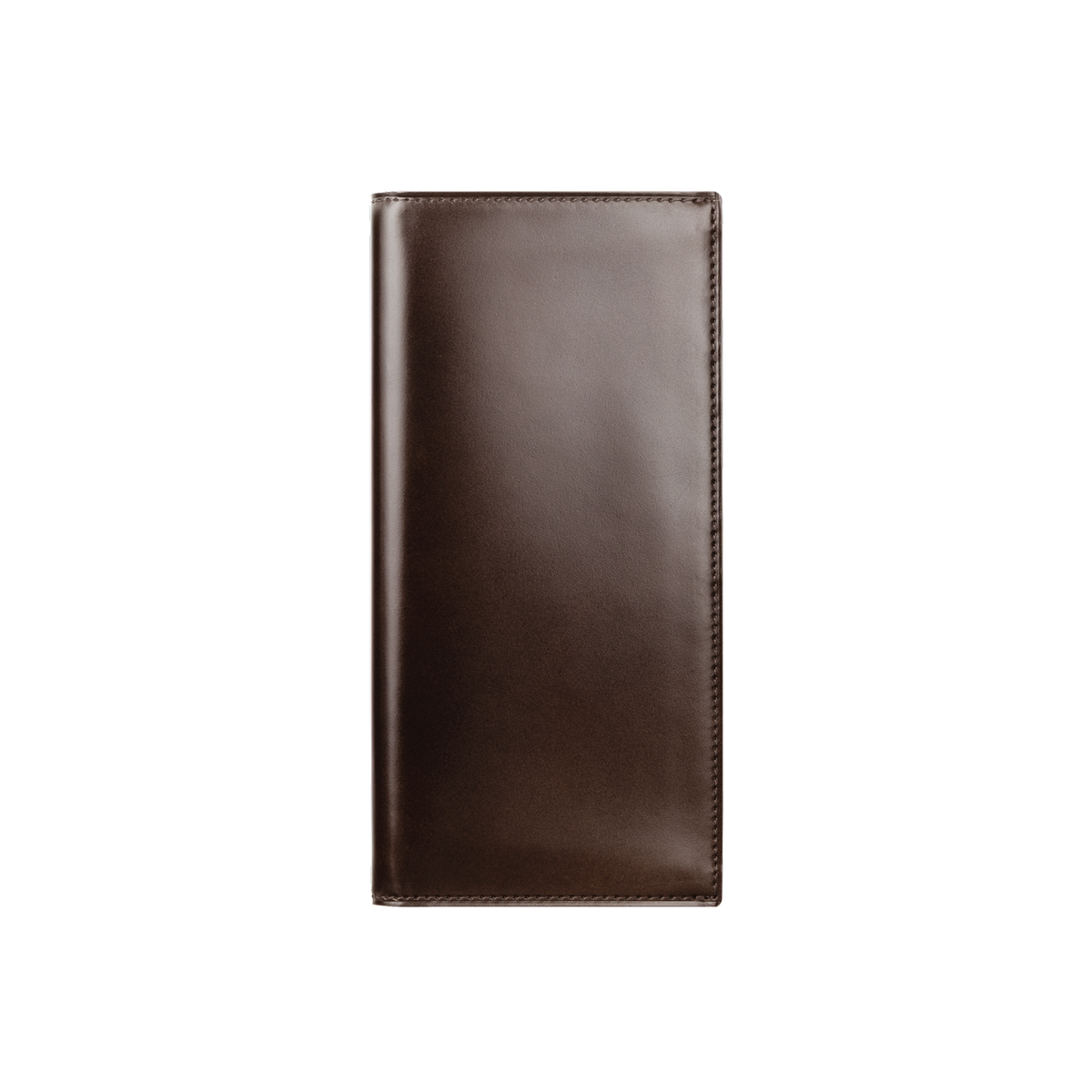 Cordovan Cordovan Vertical Long Wallet in Havana Brown Made in Japan