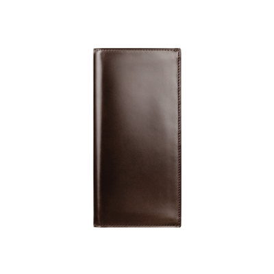 Cordovan Cordovan Vertical Long Wallet in Havana Brown Made in Japan
