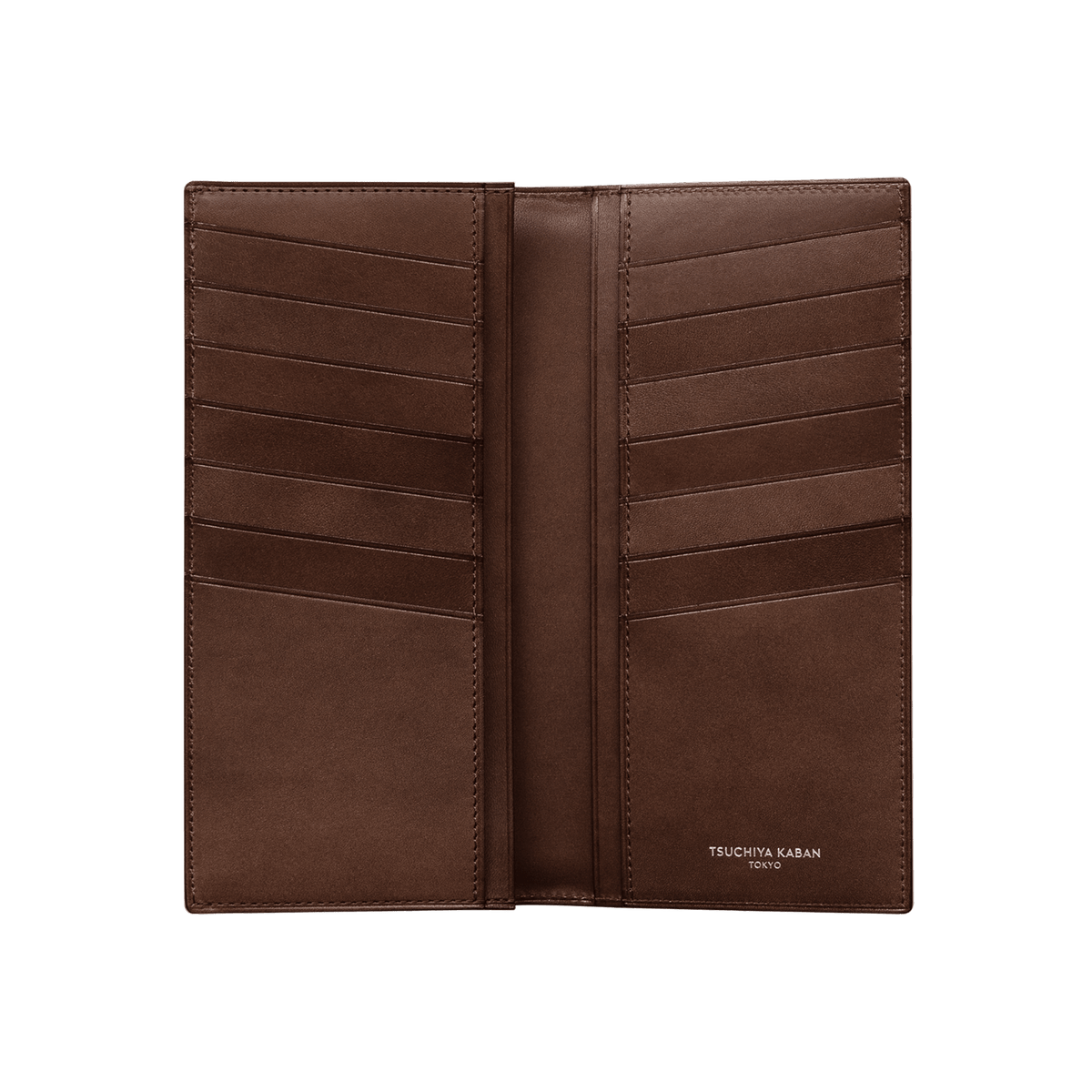 Cordovan Cordovan Vertical Long Wallet in Havana Brown Made in Japan