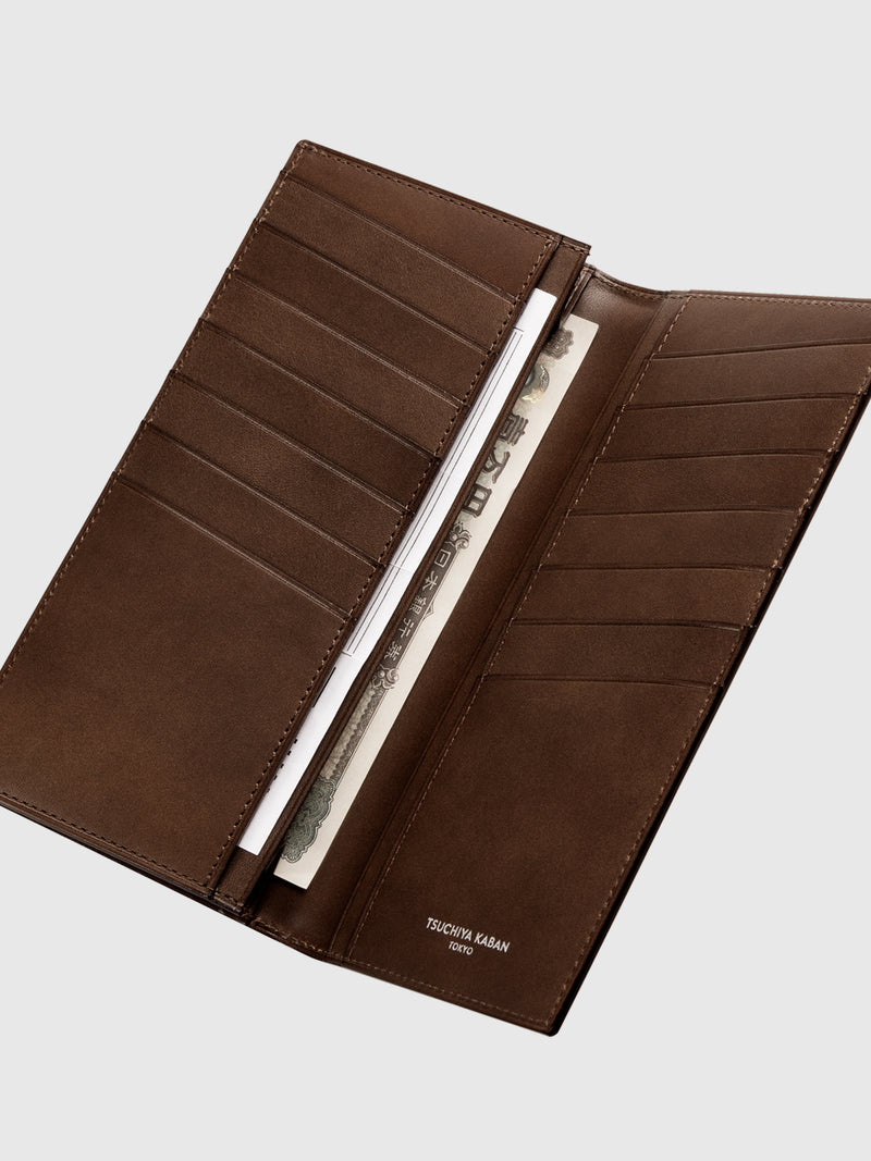 Cordovan Cordovan Vertical Long Wallet in Bottle Green Made in Japan