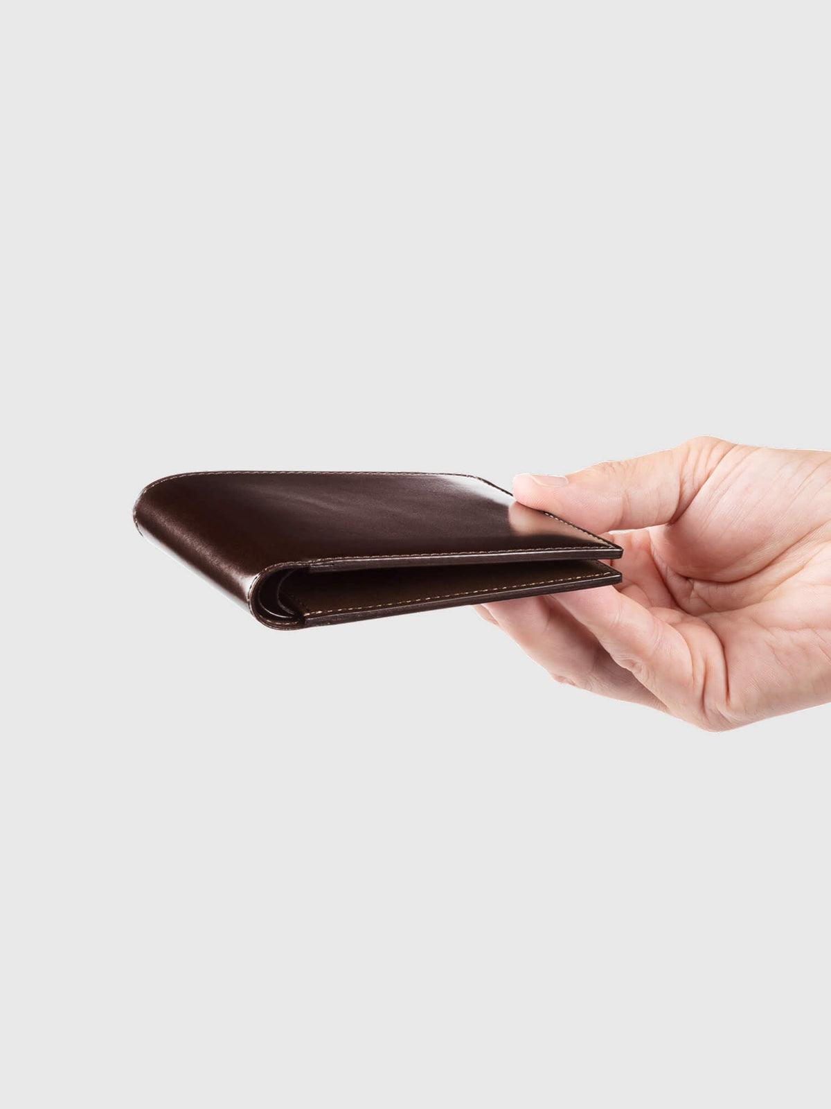 Cordovan Cordovan Slim Bifold Wallet in Black Made in Japan