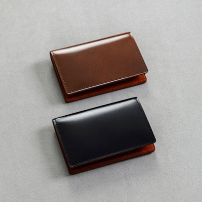 Cordovan Cordovan Card Case in Black x Black Made in Japan