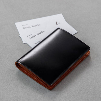 Cordovan Cordovan Card Case in Black x Black Made in Japan