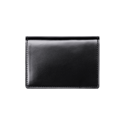 Cordovan Cordovan Card Case in Black x Black Made in Japan