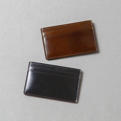 Cordovan Cordovan Card Holder in Black x Black Made in Japan