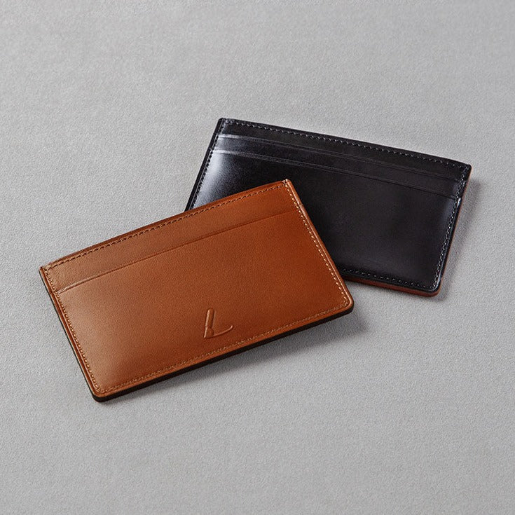 Cordovan Cordovan Card Holder in Black x Black Made in Japan