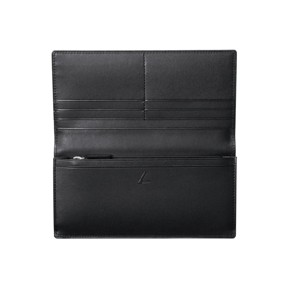 Cordovan Cordovan Coin Pocket Long Wallet in Black x Black Made in Japan