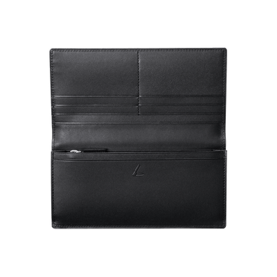 Cordovan Cordovan Coin Pocket Long Wallet in Black x Black Made in Japan