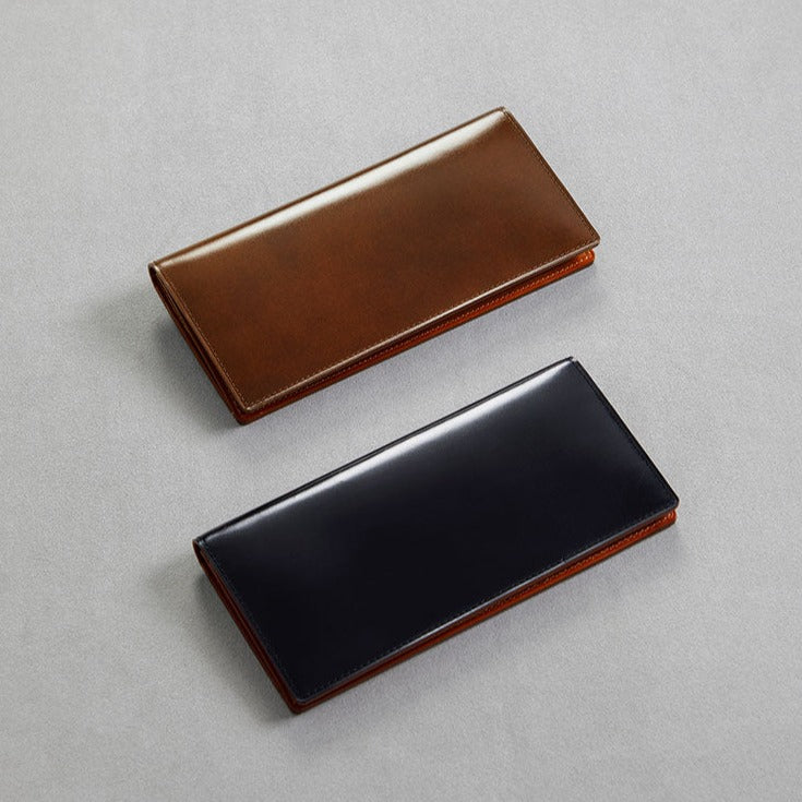 Cordovan Cordovan Long Wallet in Black x Black Made in Japan