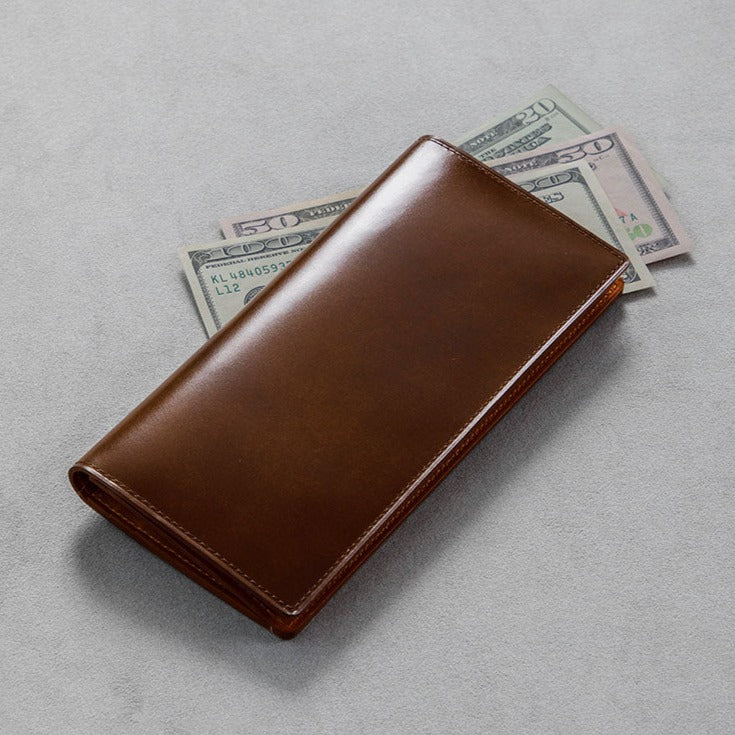 Cordovan Cordovan Long Wallet in Black x Black Made in Japan