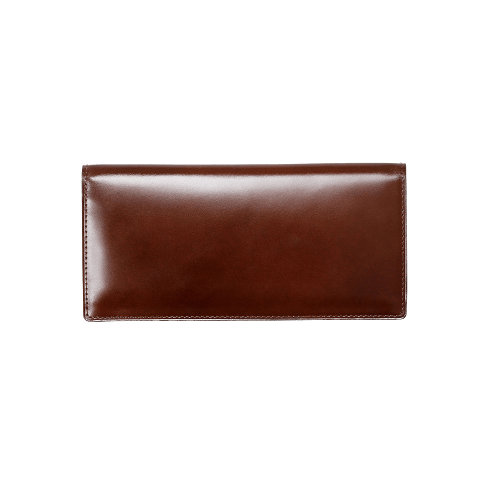 Cordovan Cordovan Long Wallet in Navy × Brown Made in Japan