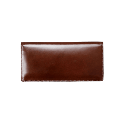 Cordovan Cordovan Long Wallet in Navy × Brown Made in Japan