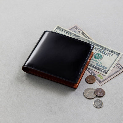 Cordovan Cordovan Wallet in Black x Black Made in Japan