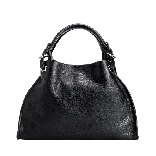 Cowhide  Clarte Arc Carry Tote in Black Made in Japan