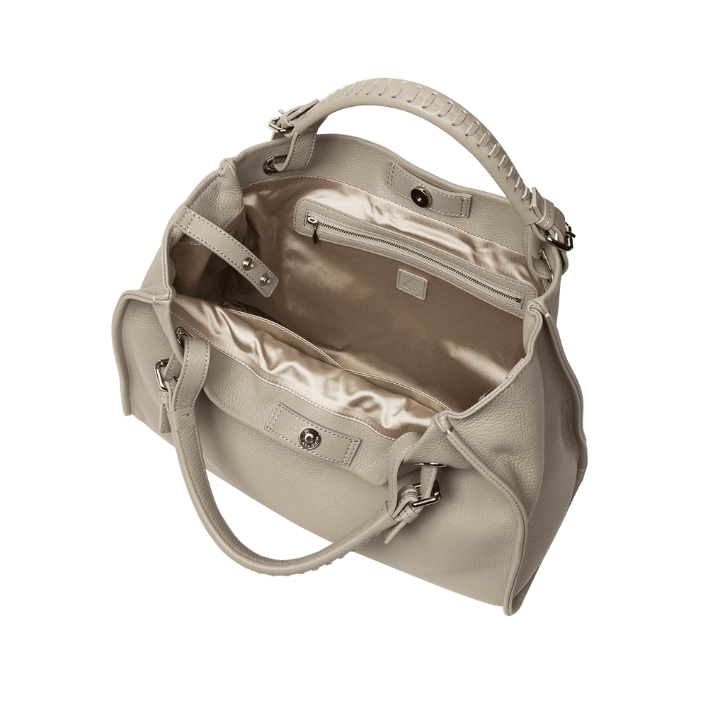 Cowhide  Clarte Arc Carry Tote in Sand Made in Japan