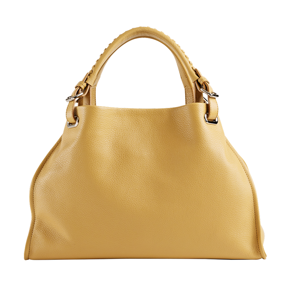 Cowhide (Field Soft Leather) Clarte Arc Carry Tote in Mustard Yellow  Made in Japan