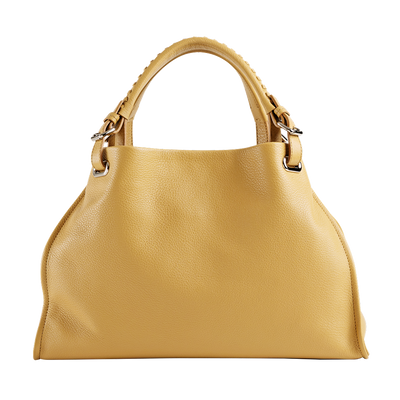 Cowhide (Field Soft Leather) Clarte Arc Carry Tote in Mustard Yellow  Made in Japan