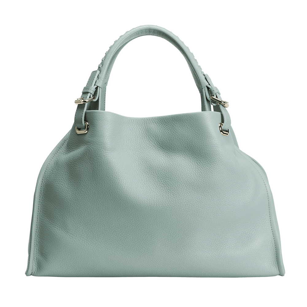 Cowhide  Clarte Arc Carry Tote in Celadon Made in Japan