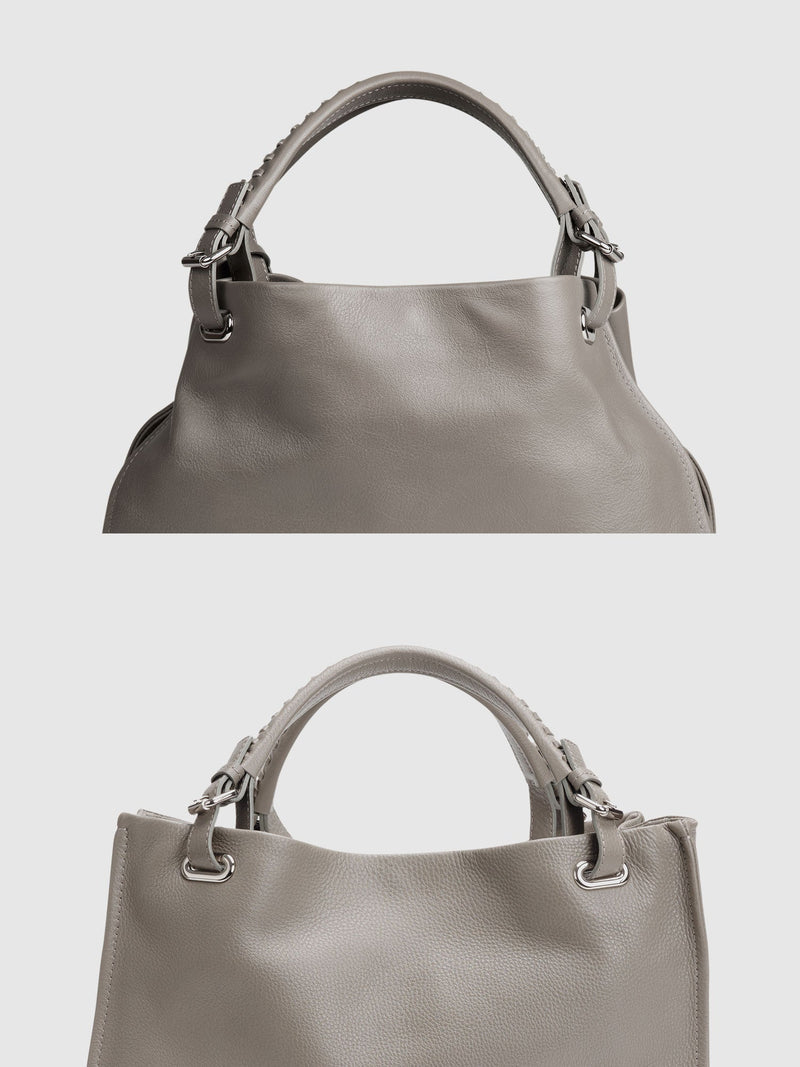 Cowhide  Clarte Arc Carry Tote in Sand Made in Japan