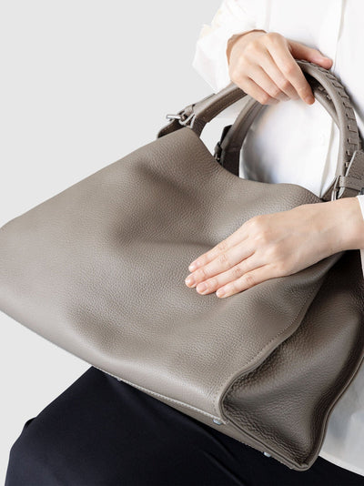 Cowhide (Field Soft Leather) Clarte Arc Carry Tote in Mustard Yellow  Made in Japan