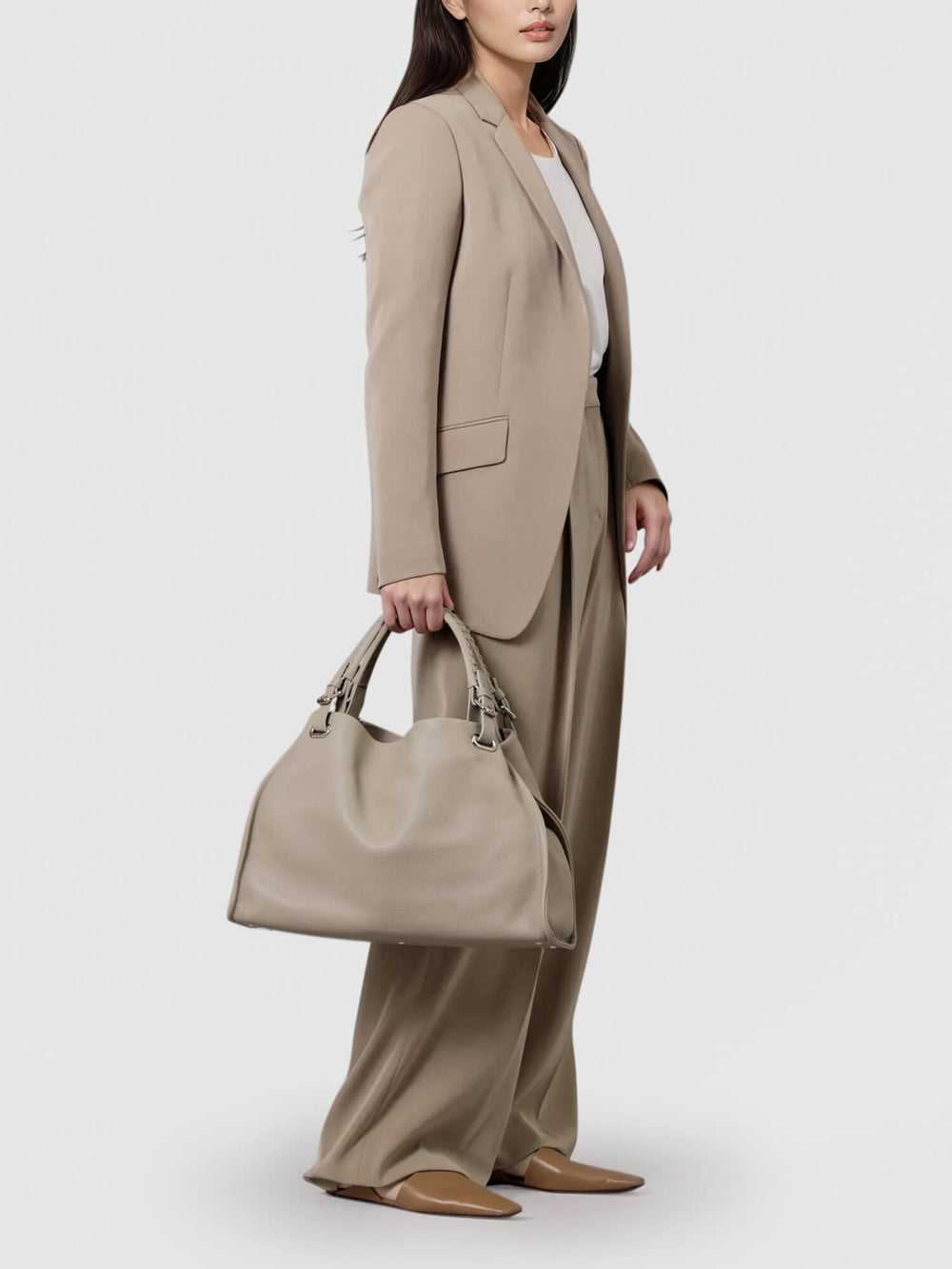 Cowhide (Field Soft Leather) Clarte Arc Carry Tote in Mustard Yellow  Made in Japan