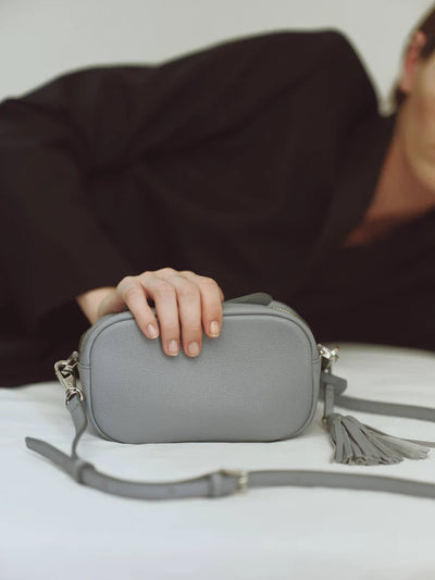 Cowhide  Clarte Nano Shoulder in Sky Gray Made in Japan