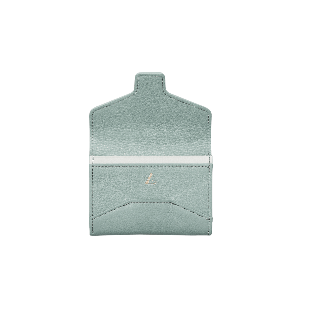 Cowhide  Clarte Envelope Card Case in Celadon Made in Japan