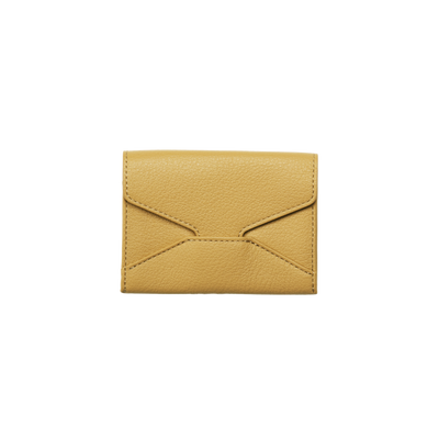 Cowhide (Field Soft Leather) Clarte Envelope Card Case in Mustard Yellow Made in Japan