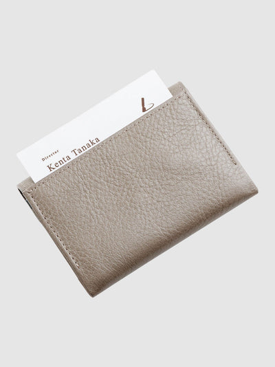 Cowhide (Field Soft Leather) Clarte Envelope Card Case in Mustard Yellow Made in Japan