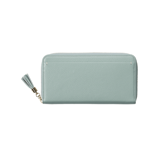 Cowhide  Clarte Fringe Long Wallet in Celadon Made in Japan