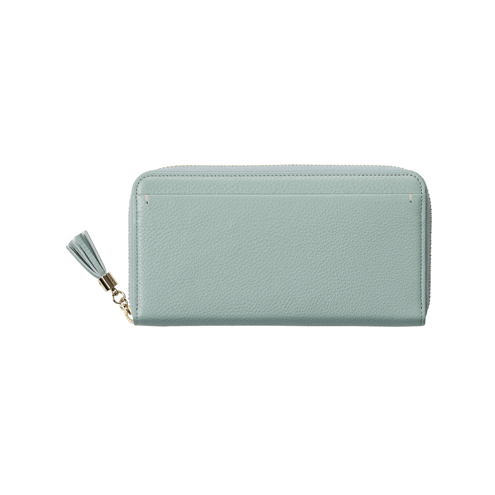 Cowhide  Clarte Fringe Long Wallet in Celadon Made in Japan