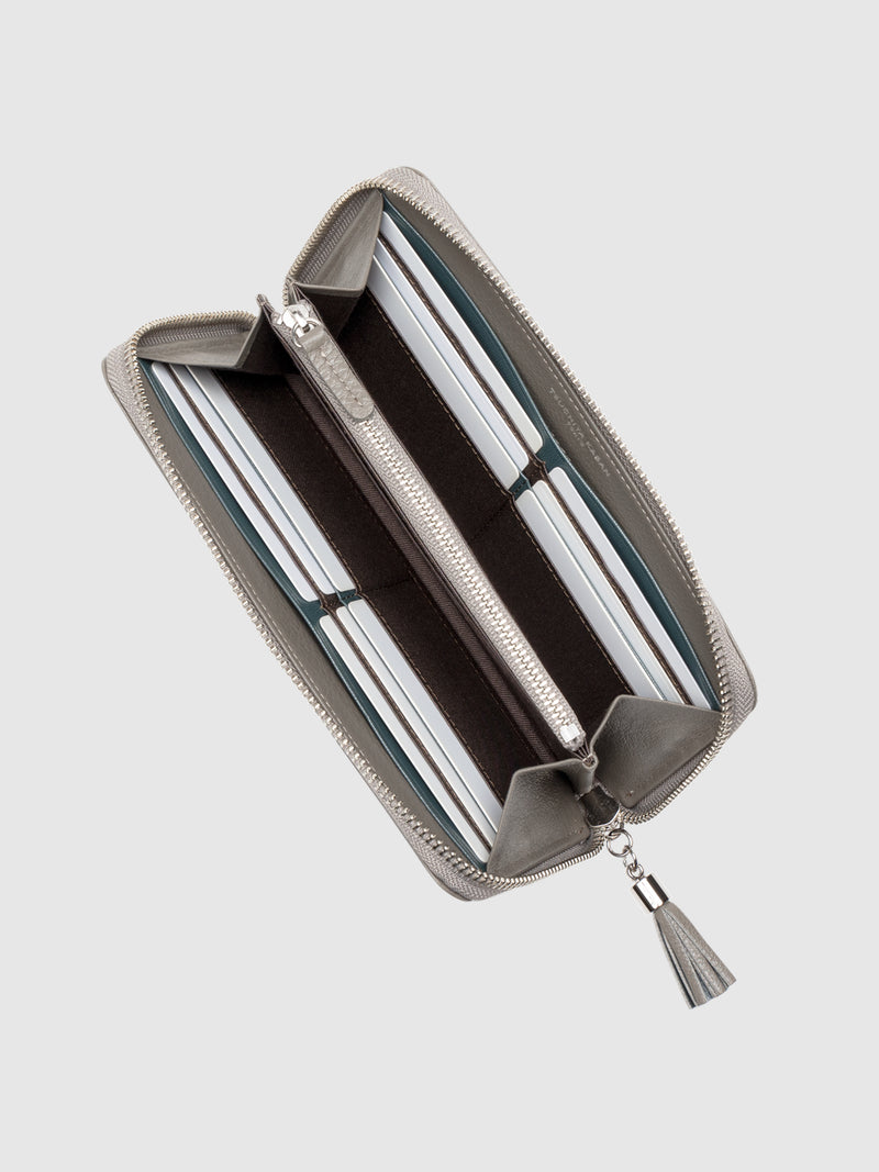 Cowhide (Field Soft Leather) Clarte Fringe Long Wallet in Mustard Yellow Made in Japan