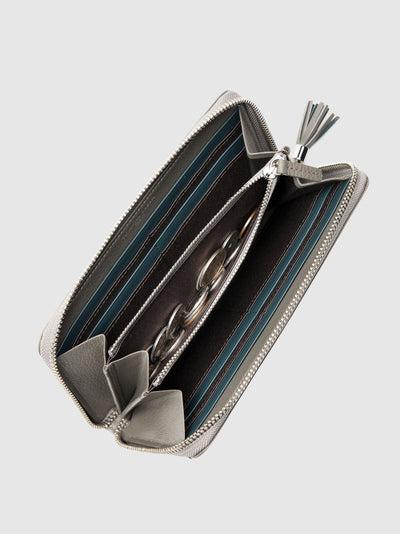 Cowhide (Field Soft Leather) Clarte Fringe Long Wallet in Mustard Yellow Made in Japan