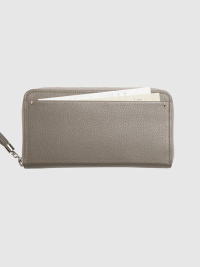 Cowhide  Clarte Fringe Long Wallet in Celadon Made in Japan