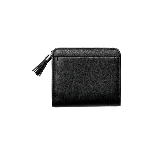 Cowhide  Clarte Fringe Wallet in Black Made in Japan