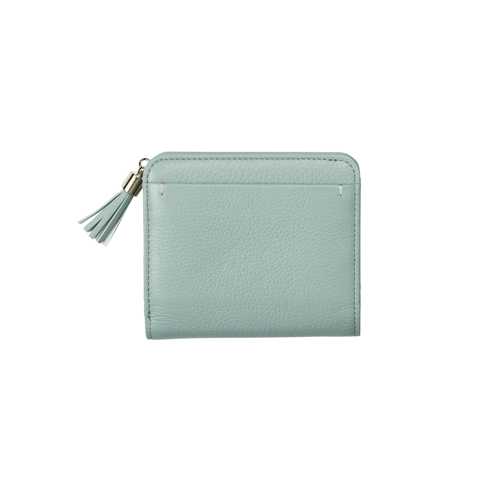 Cowhide  Clarte Fringe Wallet in Celadon Made in Japan