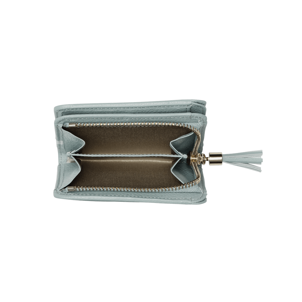 Cowhide  Clarte Fringe Wallet in Celadon Made in Japan