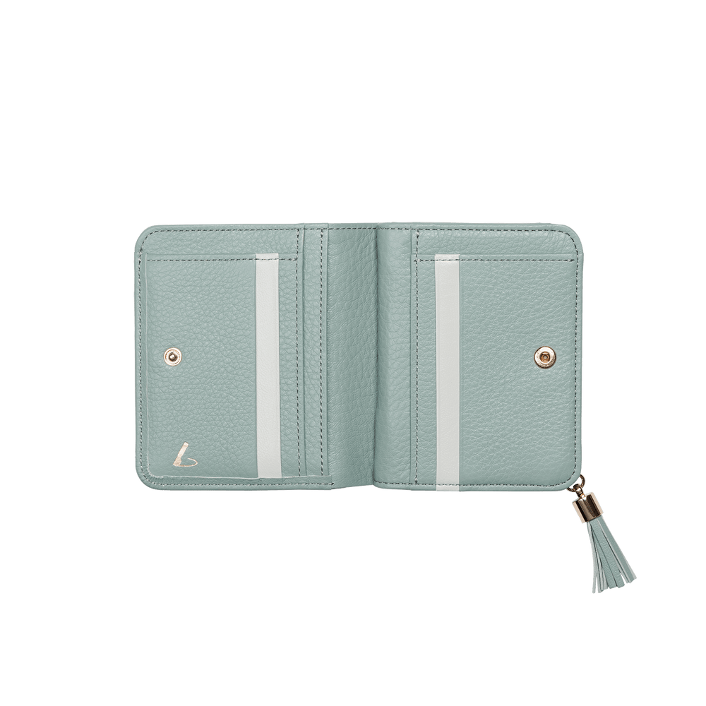 Cowhide  Clarte Fringe Wallet in Celadon Made in Japan