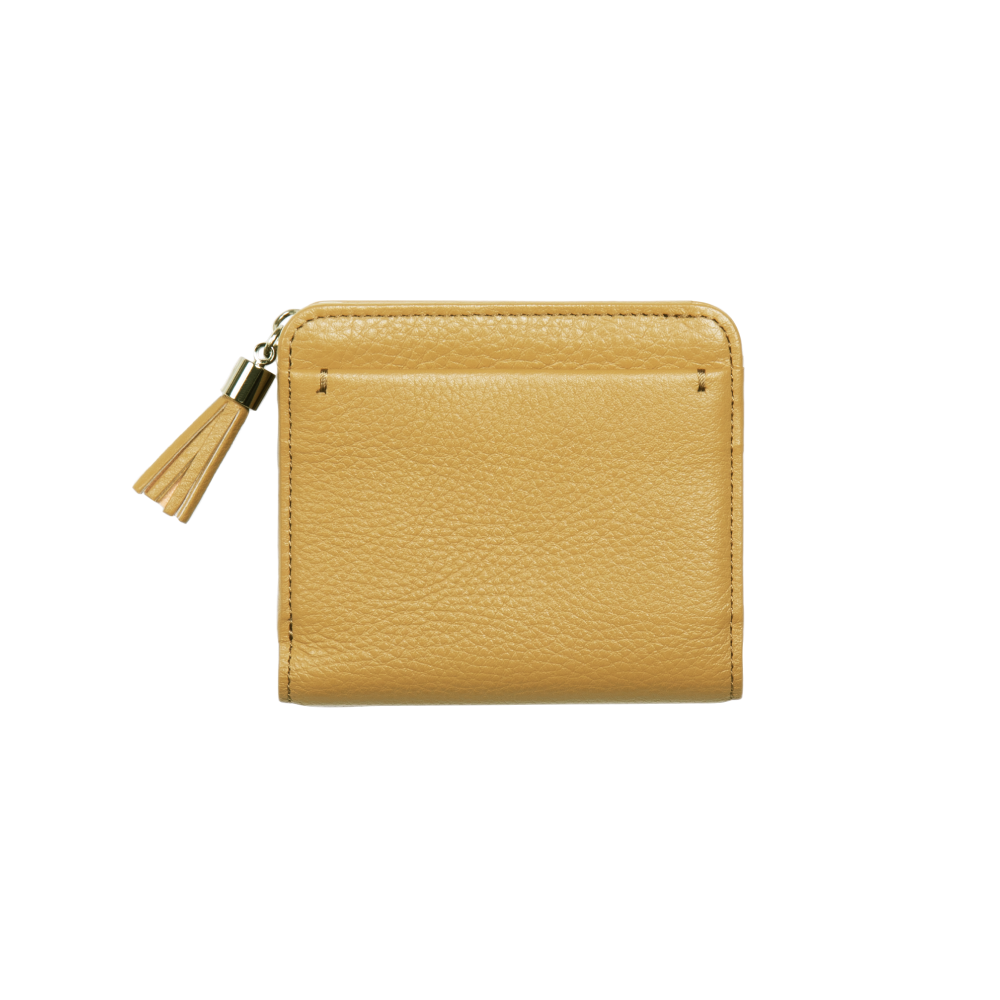 Cowhide (Field Soft Leather) Clarte Fringe Wallet in Mustard Yellow Made in Japan