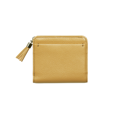 Cowhide (Field Soft Leather) Clarte Fringe Wallet in Mustard Yellow Made in Japan