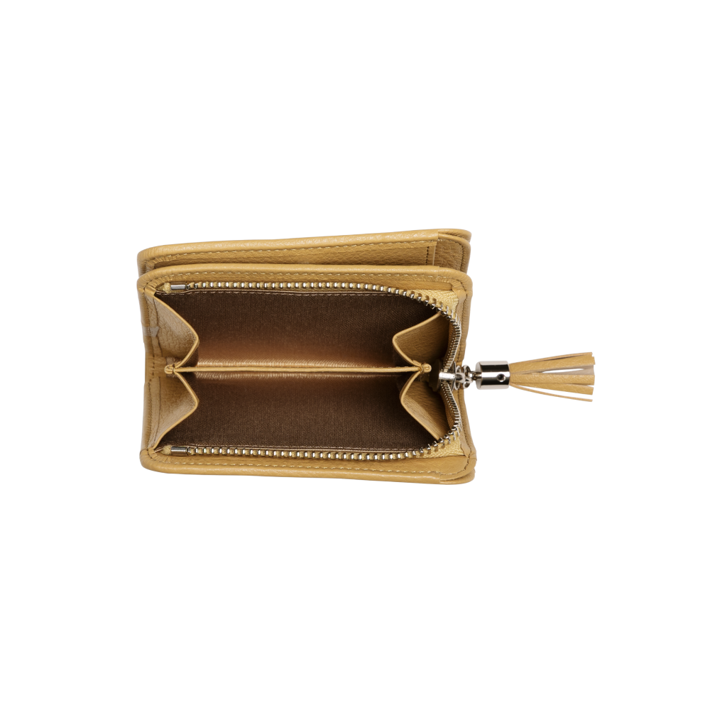 Cowhide (Field Soft Leather) Clarte Fringe Wallet in Mustard Yellow Made in Japan