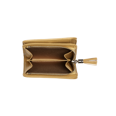 Cowhide (Field Soft Leather) Clarte Fringe Wallet in Mustard Yellow Made in Japan