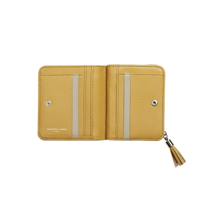 Cowhide (Field Soft Leather) Clarte Fringe Wallet in Mustard Yellow Made in Japan