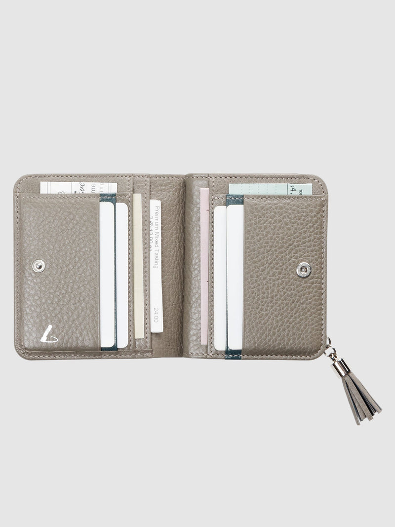 Cowhide  Clarte Fringe Wallet in Celadon Made in Japan