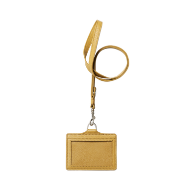 Cowhide (Field Soft Leather) Clarte ID Card Case in Mustard Yellow Made in Japan
