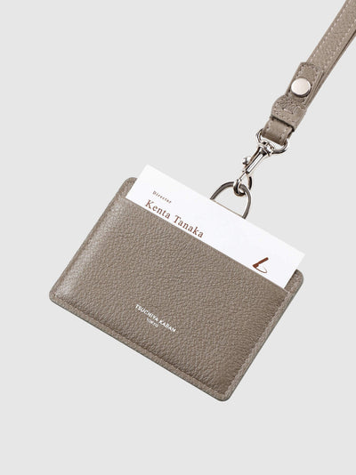 Cowhide (Field Soft Leather) Clarte ID Card Case in Mustard Yellow Made in Japan