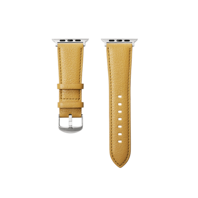 Cowhide (Field Soft Leather) Clarte Apple Watch Leather Band in Mustard Yellow Made in Japan