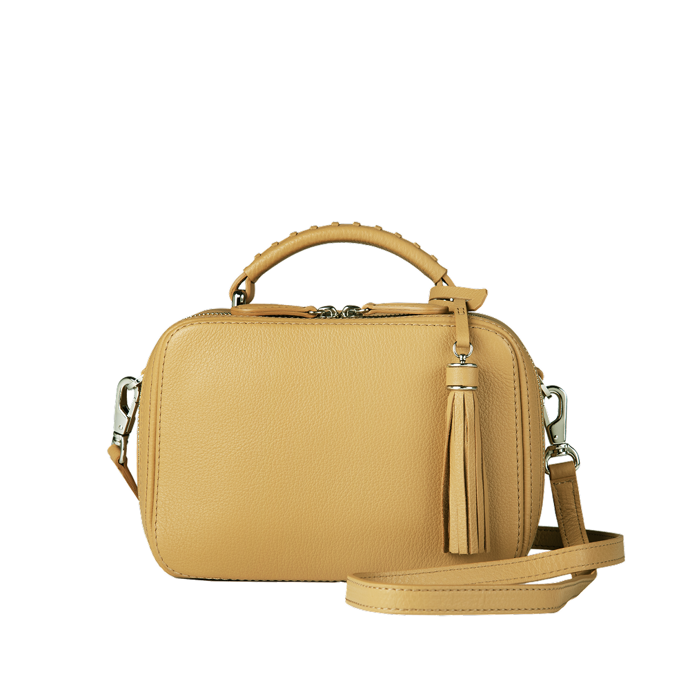 Cowhide (Field Soft Leather) Clarte Mini Shoulder in Mustard Yellow Made in Japan